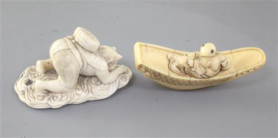 Two Japanese ivory netsuke, 19th century, 5.6cm